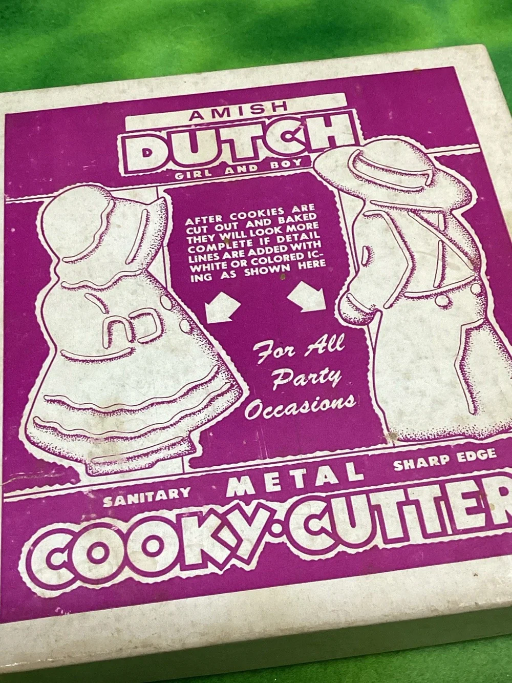 Amish Dutch Gilr & Boy Metal Cookie Cutters in Original Box